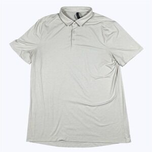 Lululemon Polo Mens XL (L) Cream Short Sleeve Evolution Performance Athleisure